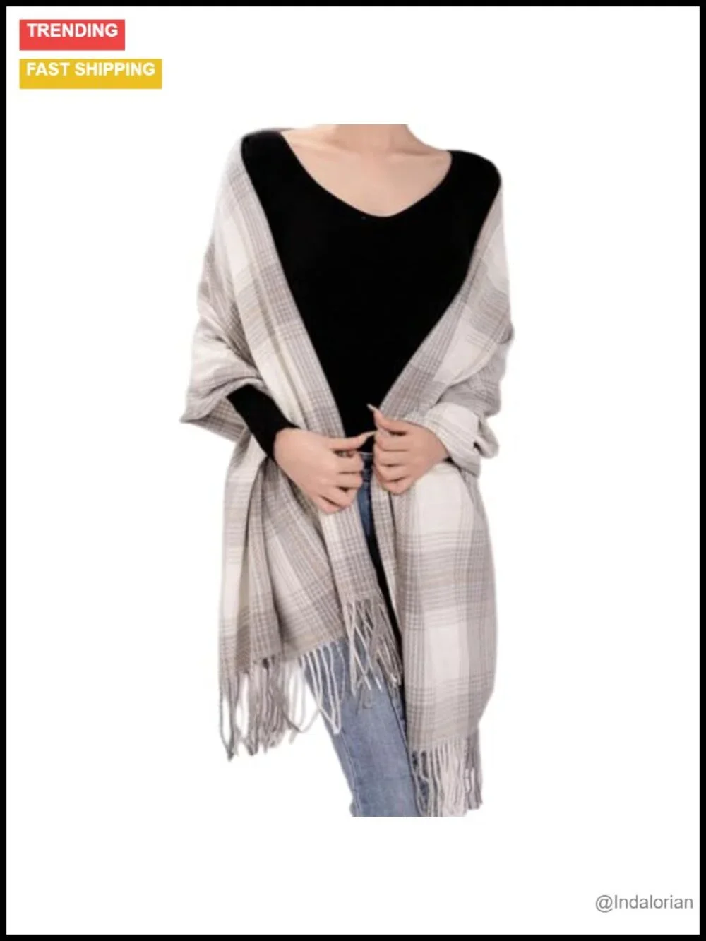 Large Soft Thick Shawls & Wraps, Warm Long Blanket Scarf for Women, Polyester